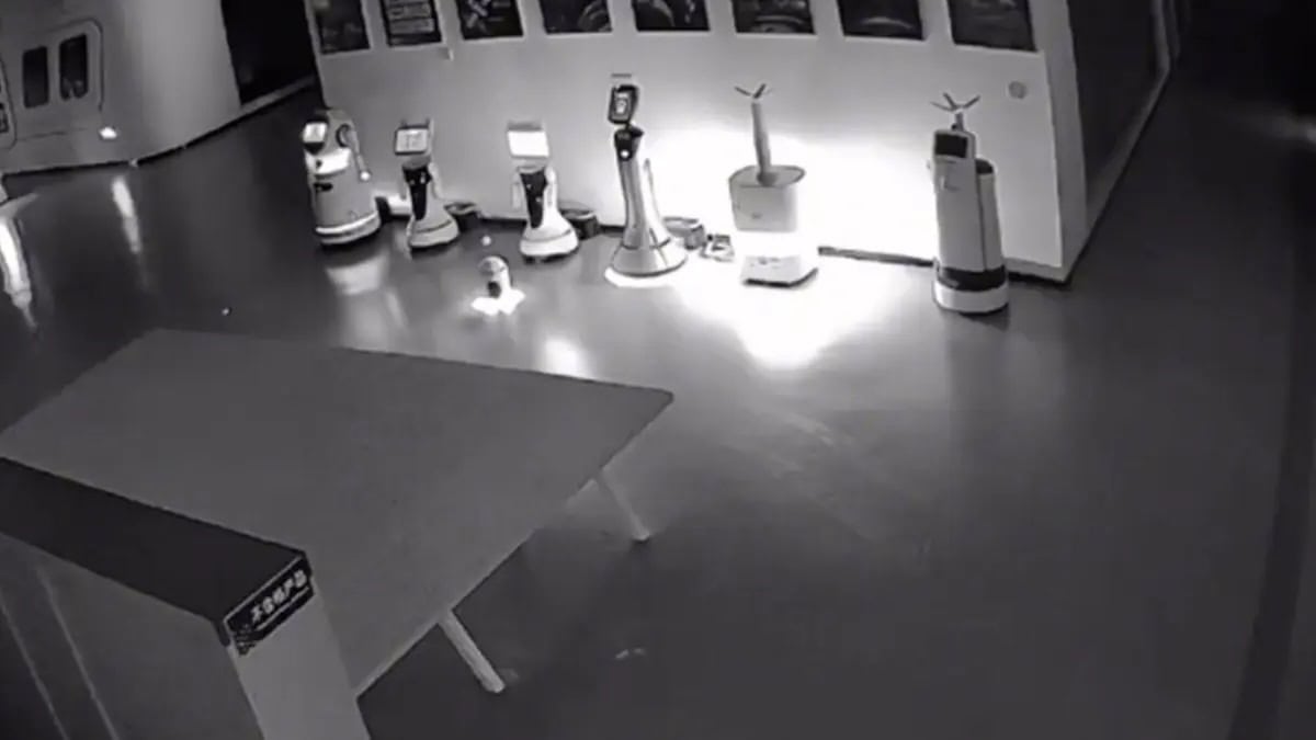 A Tiny Robot Sparks Amusement and Fear After Kidnapping 12 Big Bots in Shanghai